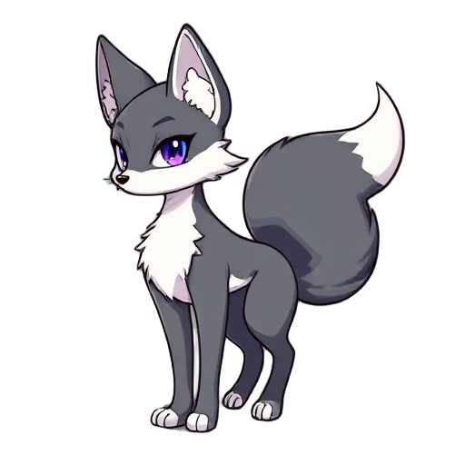 kitsune zorra alquimista con una flufy tail ojos violeta oscuro, pelo cataño oscuro, piel blanca