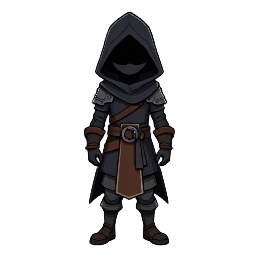 a faceless, hooded warrior