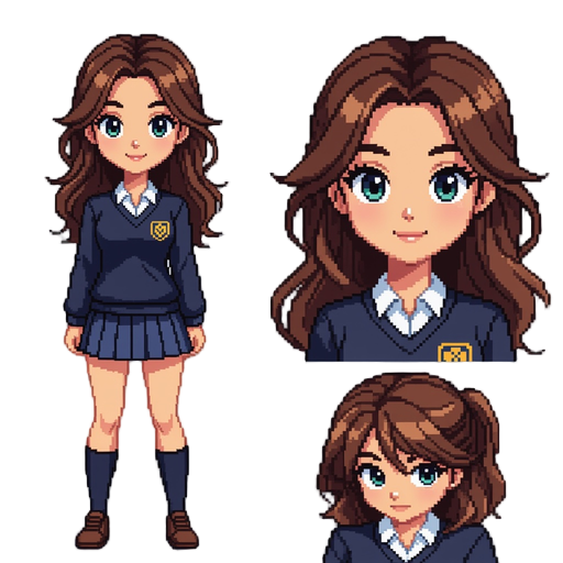 make a pixel female school shooter outfit