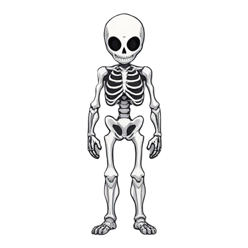 human in bone suit