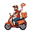 make a sprite sheet of a delivery driver throwing pizza whle on a motorcycle
