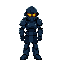 doom marine as an engineer in a dark blue armor