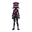 a girl ninja, black and pink suit