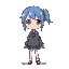 anime girl, blue hair