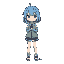 anime girl, blue hair