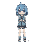 anime girl, blue hair