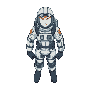 spaceship captain for top down games. in space suit