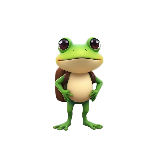 cute frog with backpack