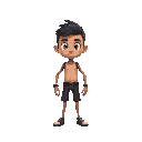 crie um personagem loiro de terno preto com gravata