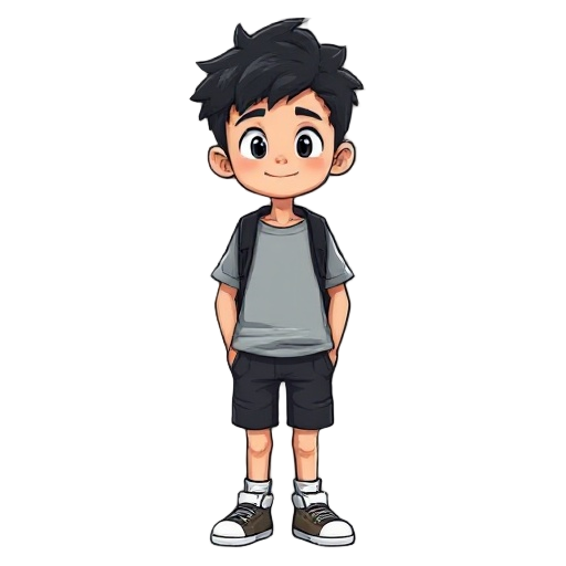 high school boy with black curly hair