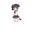 side view, japanese school girl, jump