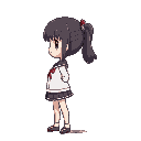 japanese school girl, side