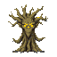 a towering, ancient tree creature with bark skin, glowing eyes humanoid leshy ent