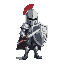 sprite sheet with a knight with the sword and shield