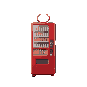 red vending machine, frontal view