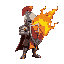 knight blocking fire with his shield