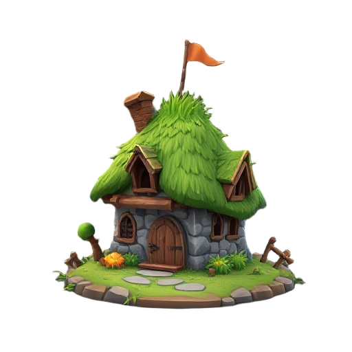 make a 2d assets for monster looking villan withh grasss on it and firy texture on it