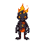 make a 2d sprite for the character where it stands and its producing the lava from the cracks inside 