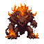 make a fire and grass type monster for 2d which is brutal looking and dense 