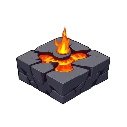 make a sprite for the platform where the character stands and it has cracks and inside the cracks there is producing the lava