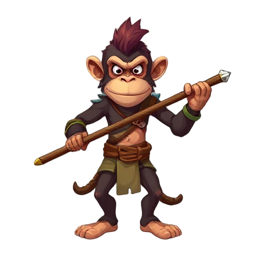 warrior monkey with stick 