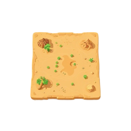 square map of desert wasteland tiles (top view)