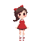 girl red white
