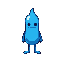 pixel art style of a blue slime
