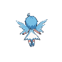 cirno, flying, backview, full body, ice wings, blue hair