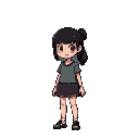 pixel art horror game side scroll view asian girl