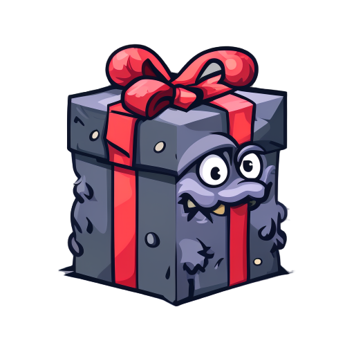 monster looking like a christmas gift