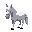 grey horse covered in snow