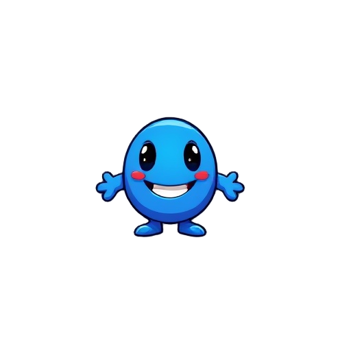 a blue pepe character game sprite for a platformer game