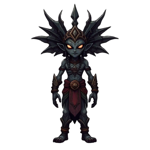 an indian demigod inspired by dark fantasy setting very gothic and horro 