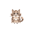 a cat sitting down, side view
