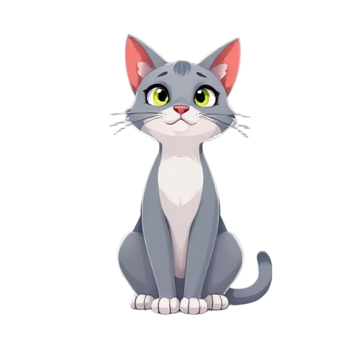 a cat sitting down, side view