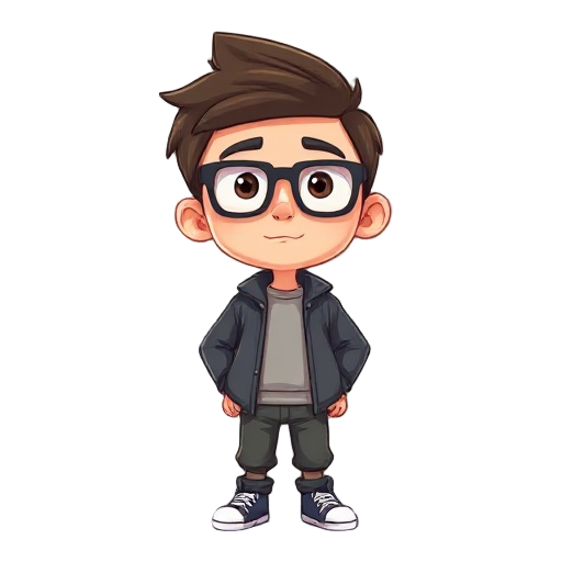 character with glasses