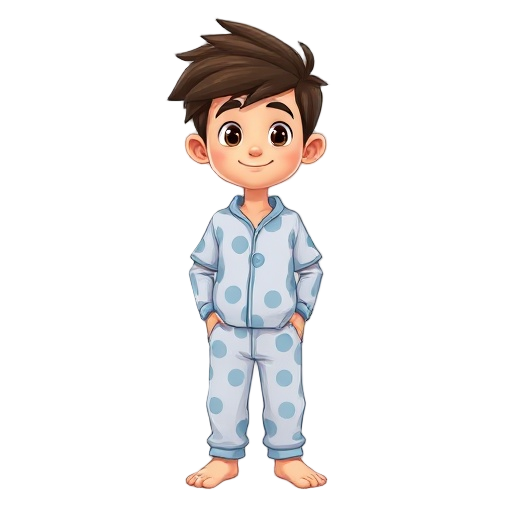 the hairy boy in pyjamas
