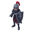 knight with sword and shield in dark fantasy style
