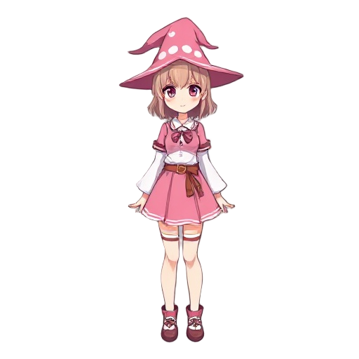 girl wizard miniskirt pink style anime 