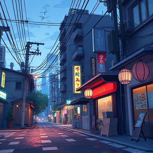 un escenario de una calle de tokyo estilo anime