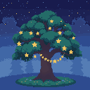 tree with star garland