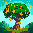 tree with star garland