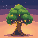 tree with star garland