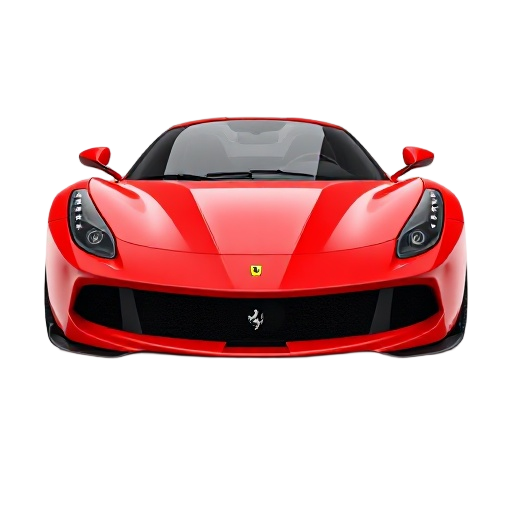 a ferrari car with moving,high speed ,steer ,turbo animations