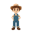 a cute farmboy for a cozy farm video game