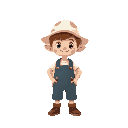 a cute farmboy for a cozy farm video game