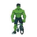 cycle walking  walking pos hulk buster man flat 