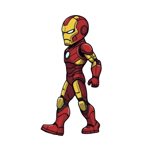 draw me iron man in walking position from side view