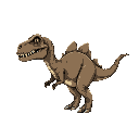  side view   old  dinosaur animal black background  for 2d platform games